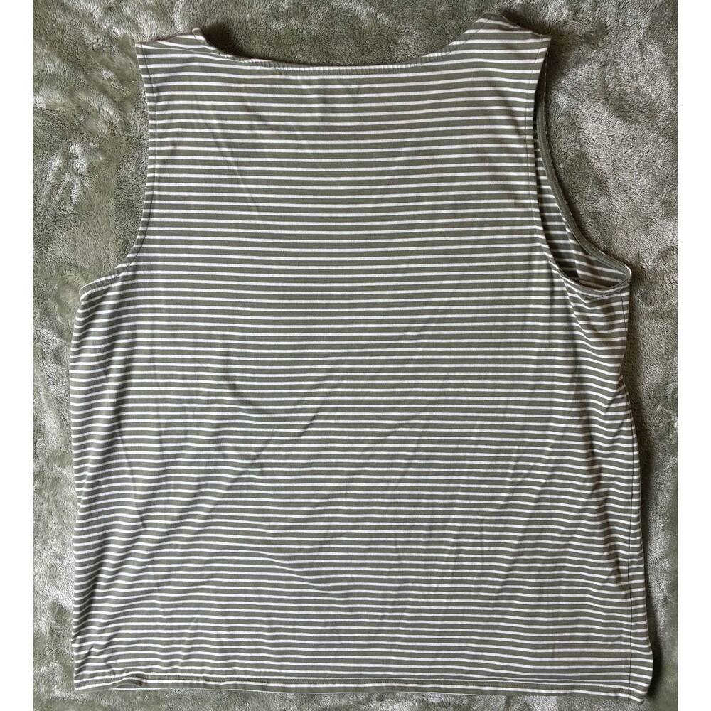 J.Jill Stretch Tank Top Navy White Striped Size XL